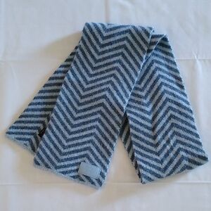 Chevron Patterned Blue and Gray Scarf
